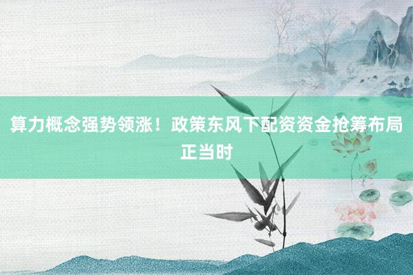 算力概念强势领涨！政策东风下配资资金抢筹布局正当时