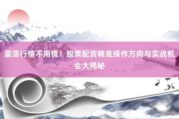 震荡行情不用慌！股票配资精准操作方向与实战机会大揭秘