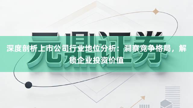 深度剖析上市公司行业地位分析：洞察竞争格局，解锁企业投资价值