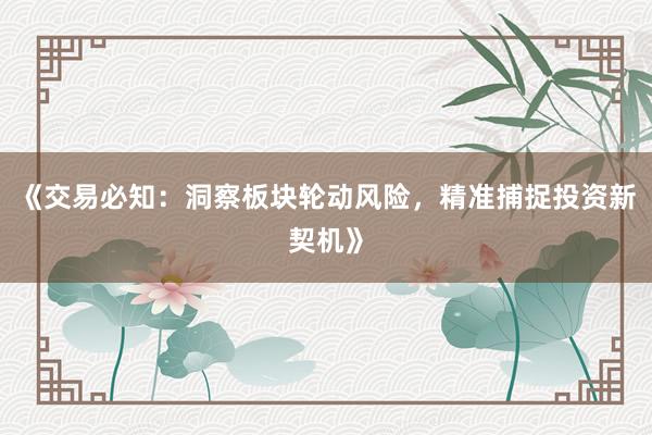 《交易必知：洞察板块轮动风险，精准捕捉投资新契机》